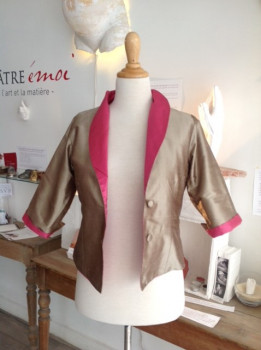 Veste Garbo taupe grisé et rose désert en T36/38