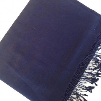 Pashmina cachemire et soie bleu marine