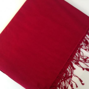 Pashmina cachemire et soie bordeaux