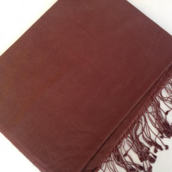 Pashmina cachemire et soie marron