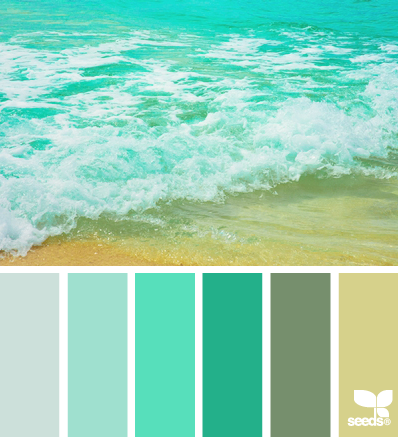 Cette palette de #bleu et #verts d'eau est apaisante et source d'une  certaine rêverie.