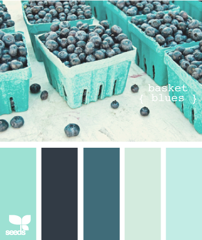 Cette palette de #bleu et #verts d'eau est apaisante et source d'une  certaine rêverie.